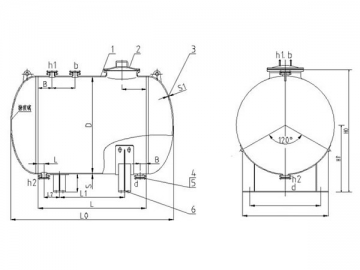 Horizontal Glass Lined Storage Tank