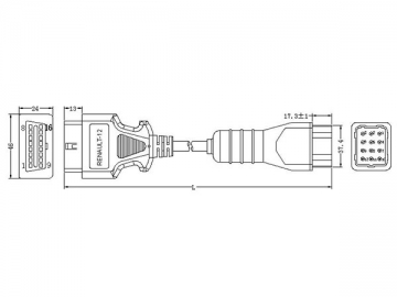 Renault 12-Pin Cable